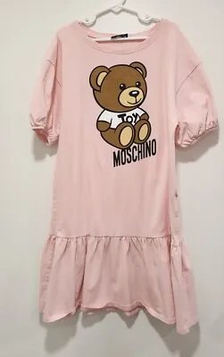 Moschino Teen Pink Cotton Teddy Short Sleeve Dress Size 14 Perfect Condition • $49