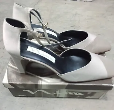 £27.76 • Buy NIb Nina Size 10 M Evening  Satin Shoes Wedding Bridal Taupe Grey