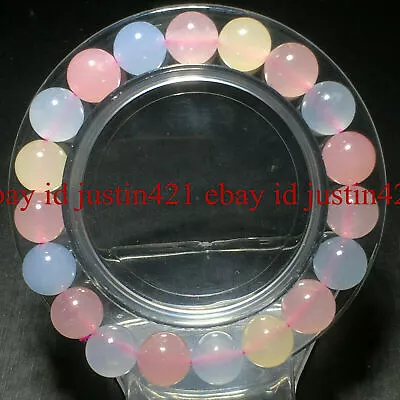 Natural 6/8/10/12mm Multicolor Morganite Round Gemstone Beads Bracelet 7.5'' AAA • $3.15