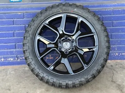 22” Dodge Ram 6 Lug 4x4 TRX BLACK WHEELS 33  OFFROAD MT TIRES  • $1899