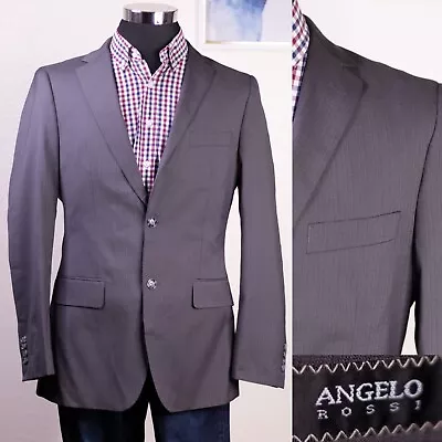 Angelo Rossi Men's Size 40L Gray Hand Tailored Blazer Sport Coat Jacket • $35