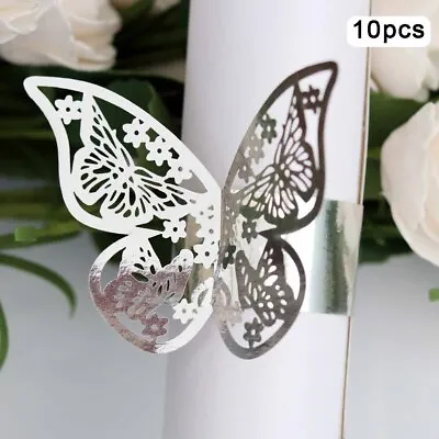 £3.11 • Buy 10Pcs Napkin Rings Holders For Anniversary Birthday Party Weddings Dinners Decor