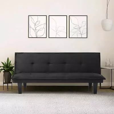 Modern Faux Suede Convertible Futon Sofa BedUpholstered Futon Couch With • $130.43