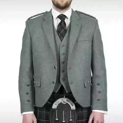 New Lovat Green Argyle Jacket Scottish Traditional Wool Scottish Kilt Jacket • $79.99