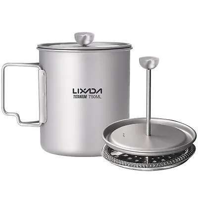 Lixada 750ml French Press Pot Titanium Coffee Maker Durable Coffee Cup With Lid • $24.22