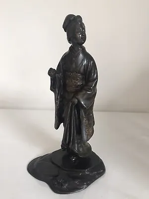 A SUPERB Japanese Late Meiji/Taisho Signed Bronze Bizin Statue - 30.5 Cm Tall • £438