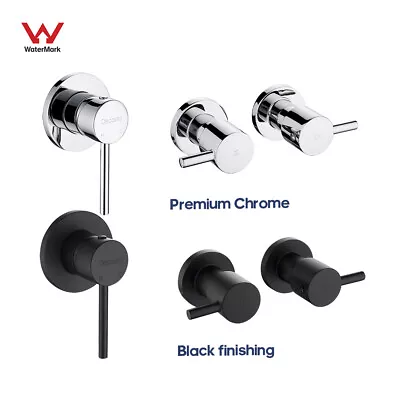 Decaura Shower Mixer Tap Valve Wall Tapware Chrome/Black 1/4 Turn Twin Taps • $52.99