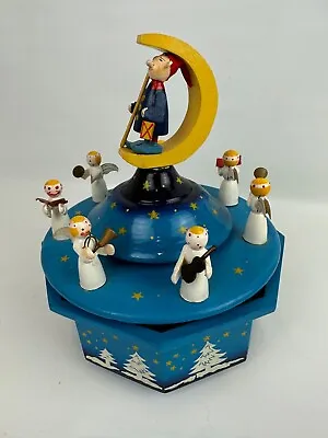 Wendt Kuhn Erzgebirge Man In Moon And Angels Music Box - See Video • $129.99
