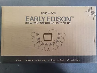 Touch Of ECO Early Edison - 10 Solar LED Victorian Edison Bulb String Lights • $16.95