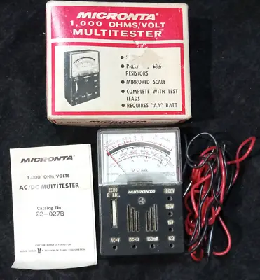 Vintage  Micronta 1000 OHMS/VOLT Multitester #22-027B  With Box • $14.99