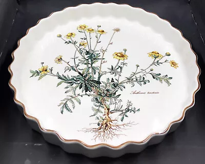 Villeroy & Boch Quiche Pie Dish Botanica Anthemis Porcelain Yellow Flowers 11.5  • $74.95