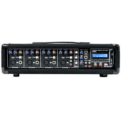 4 Channel 200 Watt Powered PA Head Mixer With Bluetooth Remote And Effects FX • $161.99