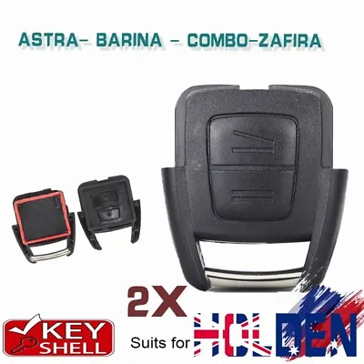 2x Remote Key Shell Case Fob 2 Button To Suit Holden Astra Barina Combo Zafira • $12.80