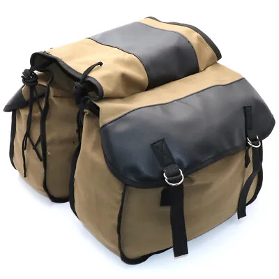 Motorcycle Back Pack Saddlebags Canvas Luggage Box Side Tools Bag Pouch Custom • $25.10