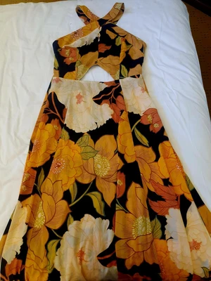 $11.60 • Buy Asos Dress, Halter, Cross Over, Size 18, Ties, Orange And Black