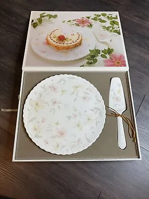 Vintage Mikasa Cake Plate & Server Pastel Garden Pre-Owned Never Used Nice B2055 • $24.90