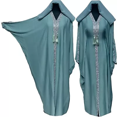 Luxury Women Batwing Abaya Farasha Jalabiya Arab Dress • £38.70