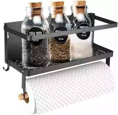 Magnetic Fridge Organizer Magnetic Spice Rack With Paper Towel Holder And 2 Mo • £21.93