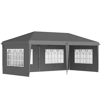 Outsunny 3 X 6m Heavy Duty Gazebo Marquee Party Tent With Storage Bag Grey • £169.99