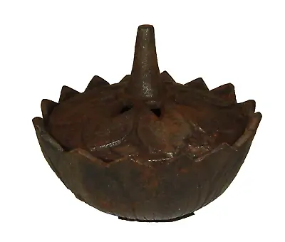 Vintage Cast Iron Incense Burner Pot Lotus Dish • $44.99