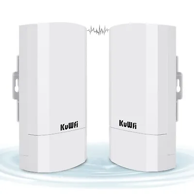 KuWFi 2-Pack 300Mbps Wireless Bridge Wireless Outdoor CPE WiFi Bridge Kit Po... • $75.35
