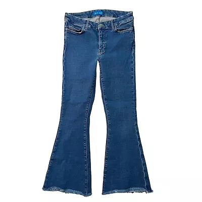 MiH Bodycon Marrakesh Jeans 26 Mid Rise Waist Slim Kick Flare Crop Light Blue • $11.97