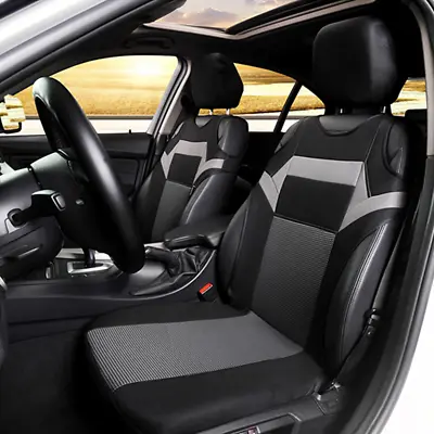 2Pcs Car Front Seats Cover T-shirt Design Washable Polyester Fabric Protectors • £19.32