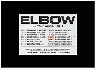 £8.49 • Buy Elbow - UK Tour Dates 2017         - A4 Matted Mounted Magazine Artwork