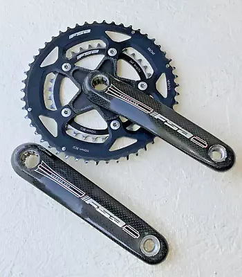 Fsa Carbon Pro Crankset Isis Drive 170 Mm Fsa Rings 50-34 Tooth 10 / 11 Speed • $85