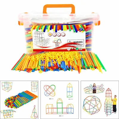 £26.21 • Buy 300pcs Interlocking Straw Constructor Stem Fort Building Toy Kids Gift Game