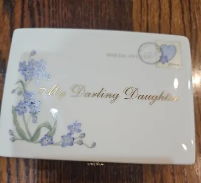 Ardleigh Elliott Heirloom Porcelain 'My Darling Daughter' Music Box Jewelry Case • $19.95