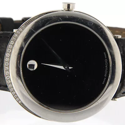 Movado 84.45.1890.S 37mm Unisex Capelo Diamond Watch Stainless Steel PREOWNED • $299