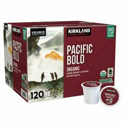 Kirkland Signature Pacific Bold K-Cups Organic Dark Roast Coffee 120 Count  • $43.50