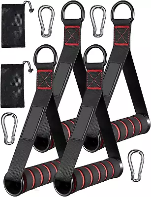 Exercise Handles Kit For Resistance Bands 4 Cable Machine Handles With 4 Hoo... • $24.45