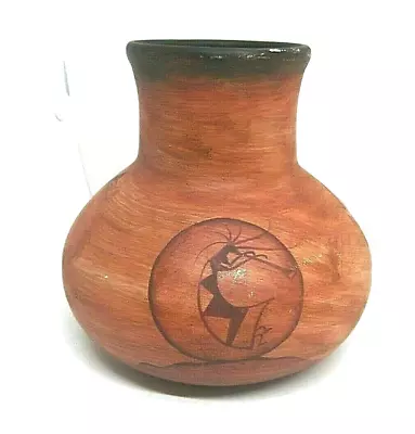 Mexico Pottery Music Theme Brown Vase 5.5 Inch R Galvan • $15.30
