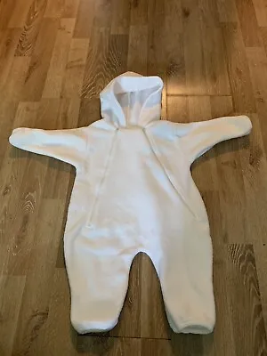 Baby Boy Girl White Full Romper Bodysuit Size 0-3 Months Perfect Condition • £2.90