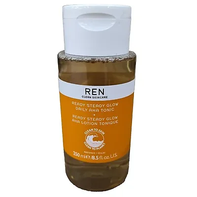 £12.99 • Buy REN Clean Skincare Ready Steady Glow Daily AHA Tonic 250ml Exfoliate Hydrate