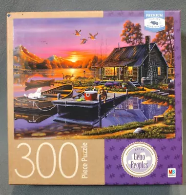 Sunset Over A Busy Day Jigsaw Puzzle MB  300 Pc 18  X 24  Geno Peoples Art NEW • $7.49