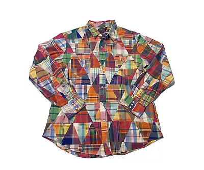 Polo Ralph Lauren Patchwork Madras Classic Fit Button Down Shirt NWT Men’s XL • $80.99