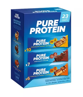 Pure Protein Bars Gluten Free Chocolate Variety Pack (23 Ct.) Free Shipping • $33.90