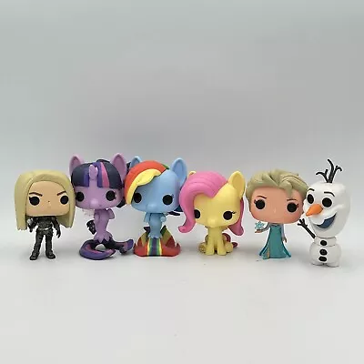 Funko Pop Bundle Elsa Olaf My Little Pony Rainbow Dash Laureline Figures • £19.99