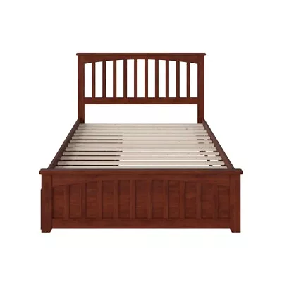 AFI Mission Solid Wood Full Bed And Footboard With Storage Drawers In Walnut • $586.99