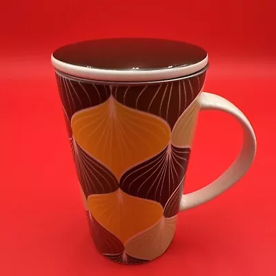 Teavana Ceramic Cup Mug 12 Oz With Stainless Steel Tea Infuser Strainer & Lid • $18