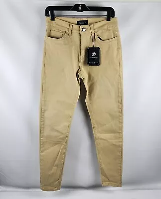 GINGTTO Mens Skinny Stretch Jeans Yellow Tan Size 30 (30x29) NWT • $39.95