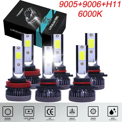 $15.89 • Buy 9005 9006 H11 LED Combo Headlight Fog Light Kit High Low Beam Bulb 6000K White 