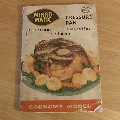 Vintage 1961 Mirro-Matic Pressure Pan Directions Timetables & Recipes Booklet • $8.95