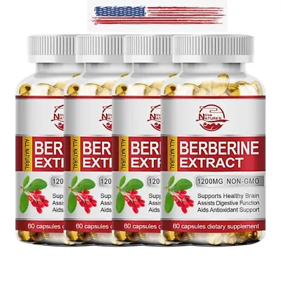 4x High Strength Berberine HCl 1200mg - Berberine Supplement Blood Sugar Health • $10.74