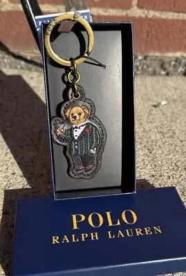 NWT~Ralph Lauren Polo Bear Martini  Embroidered Leather Keychain~Tuxedo Jacket • $89.99