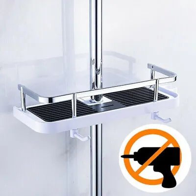 £9.89 • Buy Bathroom Hanging Pole Shower Caddy Basket Tidy Storage Shelf Organiser Rack Tray