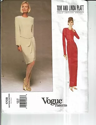 Vogue #V1708 Tom & Linda Platt Dress Length Variations Pattern Size Bust 6-10 UC • $8.99